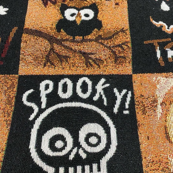 Halloween Placemats 18" x 12" Set of 4 Tapestry Dinner Set Spooky Spider Owl Bat - Picture 8 of 12